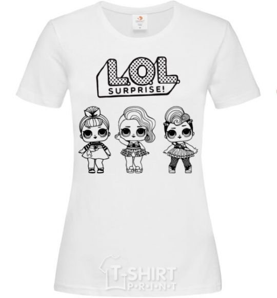 Женская футболка Lol три куклы в юбках Белый фото