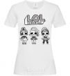 Women's T-shirt Lol three dolls in skirts White фото