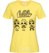 Женская футболка Lol три куклы в юбках Лимонный фото