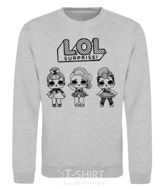 Sweatshirt Lol three dolls in skirts sport-grey фото