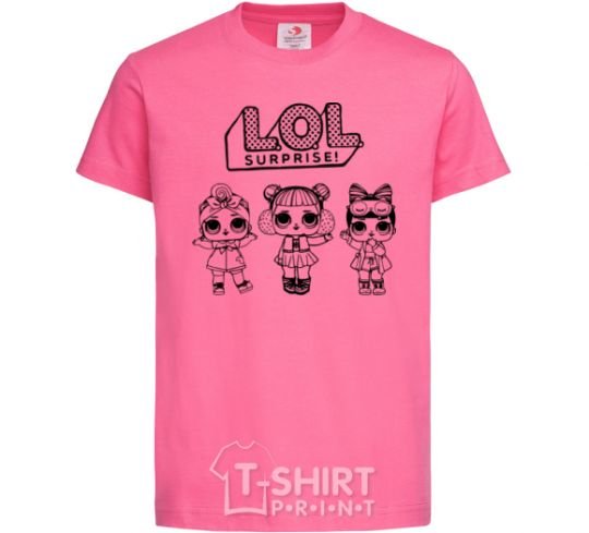 Детская футболка Lol три куклы зима Ярко-розовый фото
