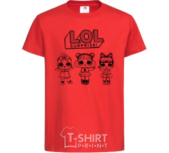 Kids T-shirt Lol three dolls winter red фото