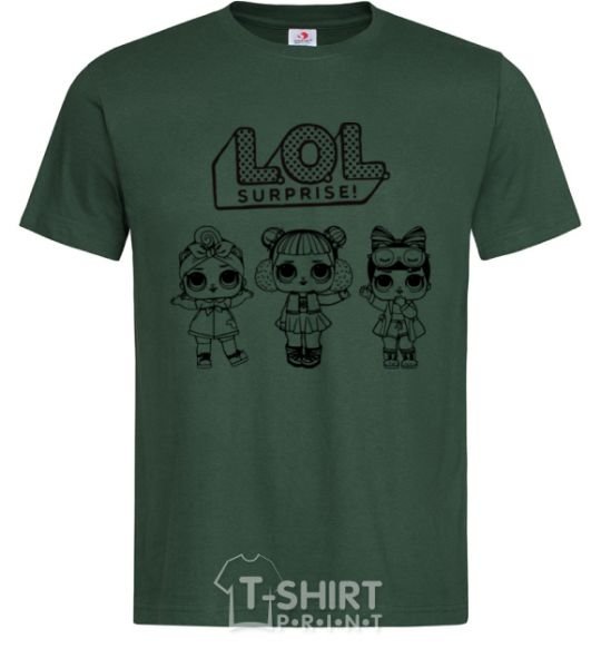 Мужская футболка Lol три куклы зима Темно-зеленый фото