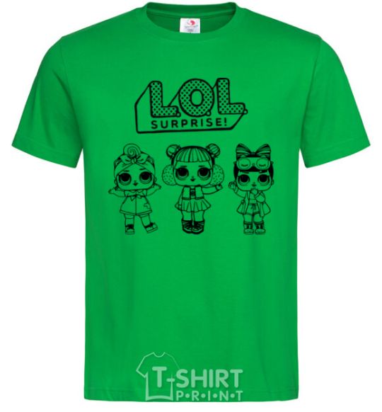 Мужская футболка Lol три куклы зима Зеленый фото