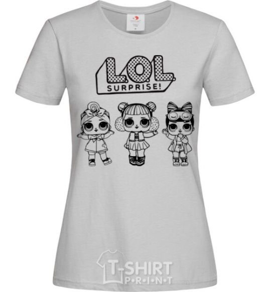 Women's T-shirt Lol three dolls winter grey фото