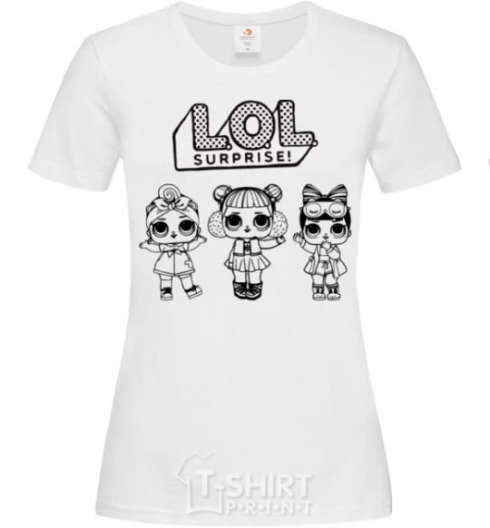 Women's T-shirt Lol three dolls winter White фото