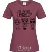 Women's T-shirt Lol three dolls winter burgundy фото