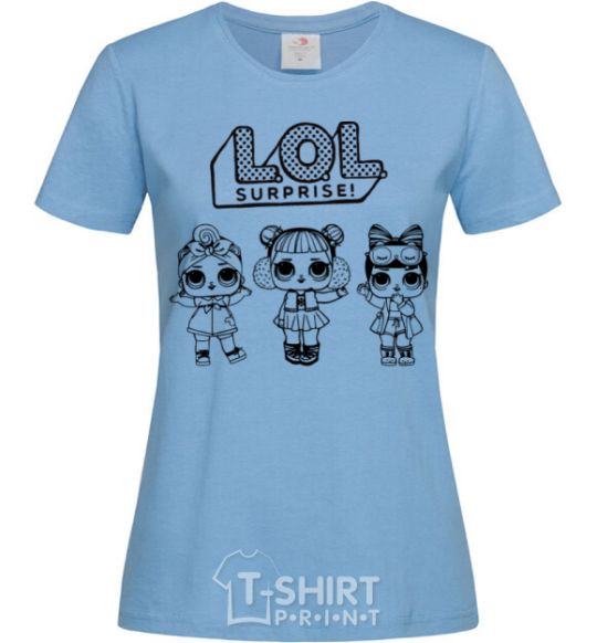 Women's T-shirt Lol three dolls winter sky-blue фото