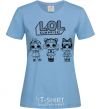 Women's T-shirt Lol three dolls winter sky-blue фото