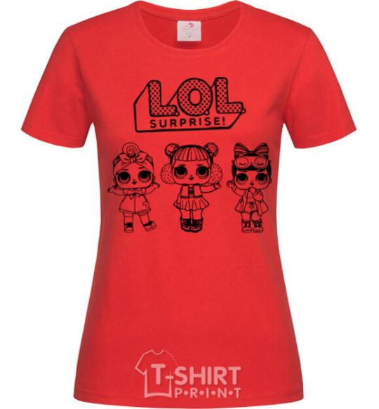 Women's T-shirt Lol three dolls winter red фото