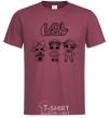 Men's T-Shirt Lol three angel dolls burgundy фото