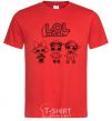 Men's T-Shirt Lol three angel dolls red фото