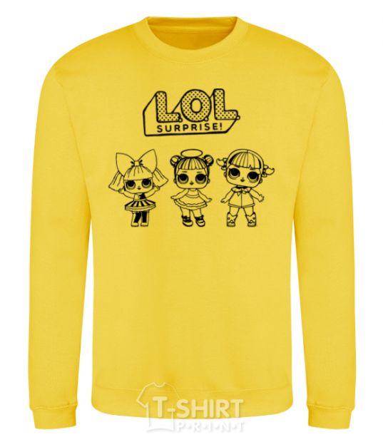 Sweatshirt Lol three angel dolls yellow фото