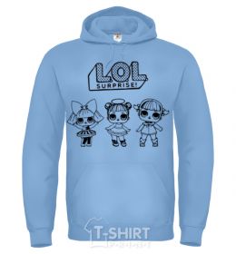 Men`s hoodie Lol three angel dolls sky-blue фото