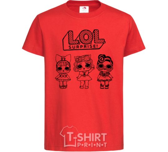 Kids T-shirt Lol three Merlin dolls red фото