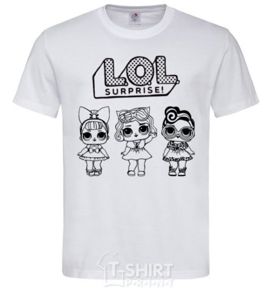 Мужская футболка Lol три куклы Мерлин Белый фото