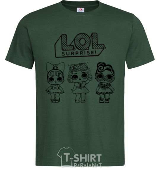 Мужская футболка Lol три куклы Мерлин Темно-зеленый фото