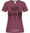 Women's T-shirt Lol three Merlin dolls burgundy фото