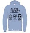 Men`s hoodie Lol three Merlin dolls sky-blue фото