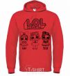 Men`s hoodie Lol three Merlin dolls bright-red фото