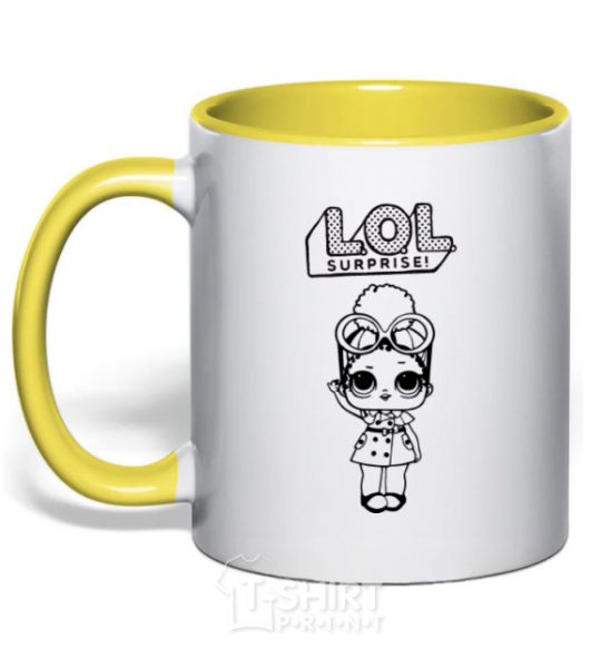 Mug with a colored handle Lol surprise в плаще yellow фото