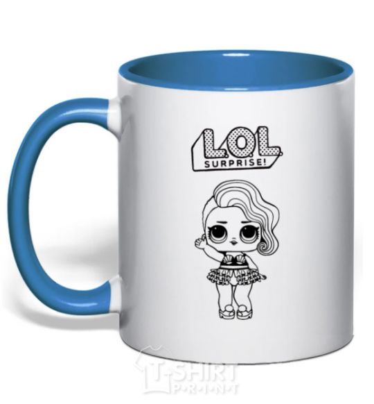 Mug with a colored handle Lol surprise swimsuit with seashells royal-blue фото