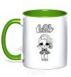 Mug with a colored handle Lol surprise swimsuit with seashells kelly-green фото