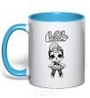 Mug with a colored handle Lol surprise Miss Punk sky-blue фото