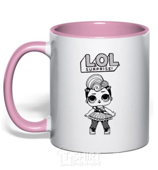 Mug with a colored handle Lol surprise Miss Punk light-pink фото