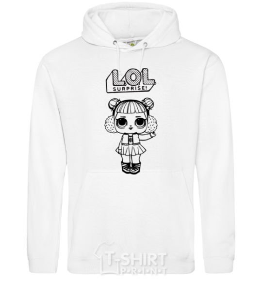 Men`s hoodie Lol surprise in winter headphones White фото