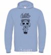 Men`s hoodie Lol surprise in winter headphones sky-blue фото