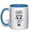 Mug with a colored handle Lol surprise in winter headphones royal-blue фото