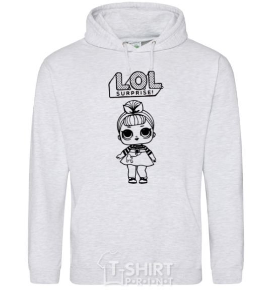 Men`s hoodie Lol surprise with the poodle sport-grey фото