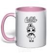 Mug with a colored handle Lol surprise with the poodle light-pink фото