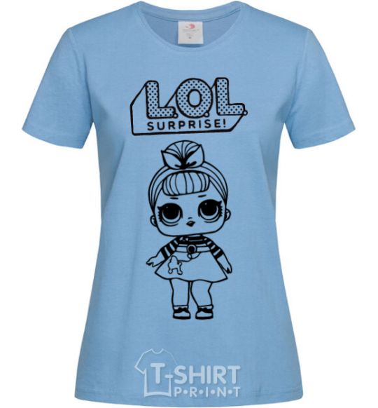 Women's T-shirt Lol surprise with the poodle sky-blue фото