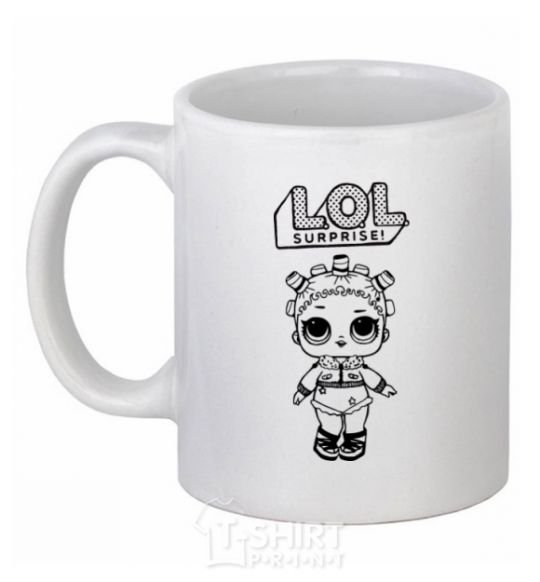 Ceramic mug Lol surprise in a jacket and curlers White фото