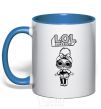 Mug with a colored handle Lol surprise with a doodle and a headband royal-blue фото