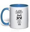 Mug with a colored handle Lol surprise bunny slippers royal-blue фото