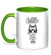 Mug with a colored handle Lol surprise bunny slippers kelly-green фото