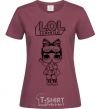 Women's T-shirt Lol surprise bunny slippers burgundy фото