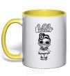 Mug with a colored handle Lol surprise tiger cape yellow фото