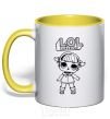 Mug with a colored handle Lol surprise in boots yellow фото