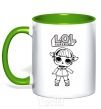 Mug with a colored handle Lol surprise in boots kelly-green фото