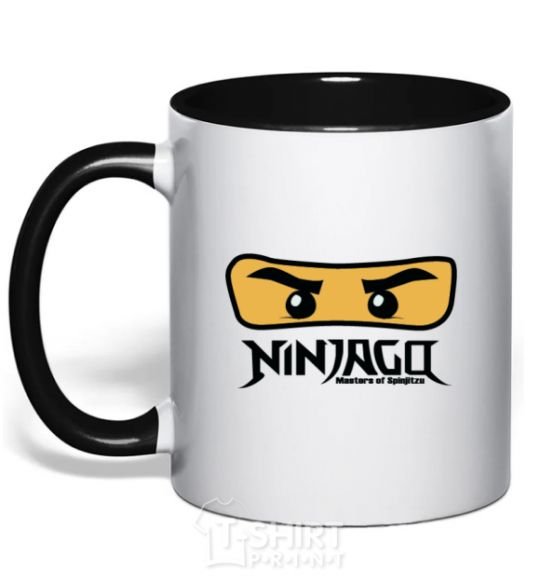 Mug with a colored handle Ninjago Masters of Spinjitzu black фото