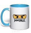Mug with a colored handle Ninjago Masters of Spinjitzu sky-blue фото