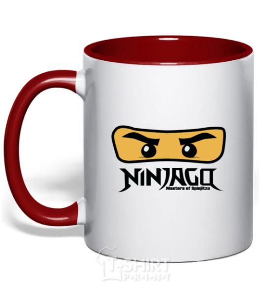 Mug with a colored handle Ninjago Masters of Spinjitzu red фото