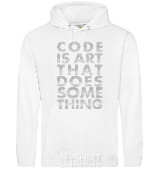 Мужская толстовка (худи) Code is art Белый фото