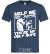 Men's T-Shirt Help me stack overflow you're my only hope navy-blue фото