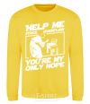 Sweatshirt Help me stack overflow you're my only hope yellow фото