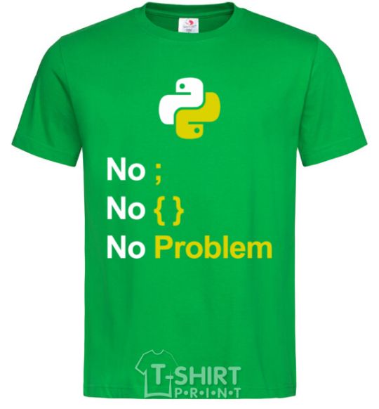Мужская футболка No problem Зеленый фото